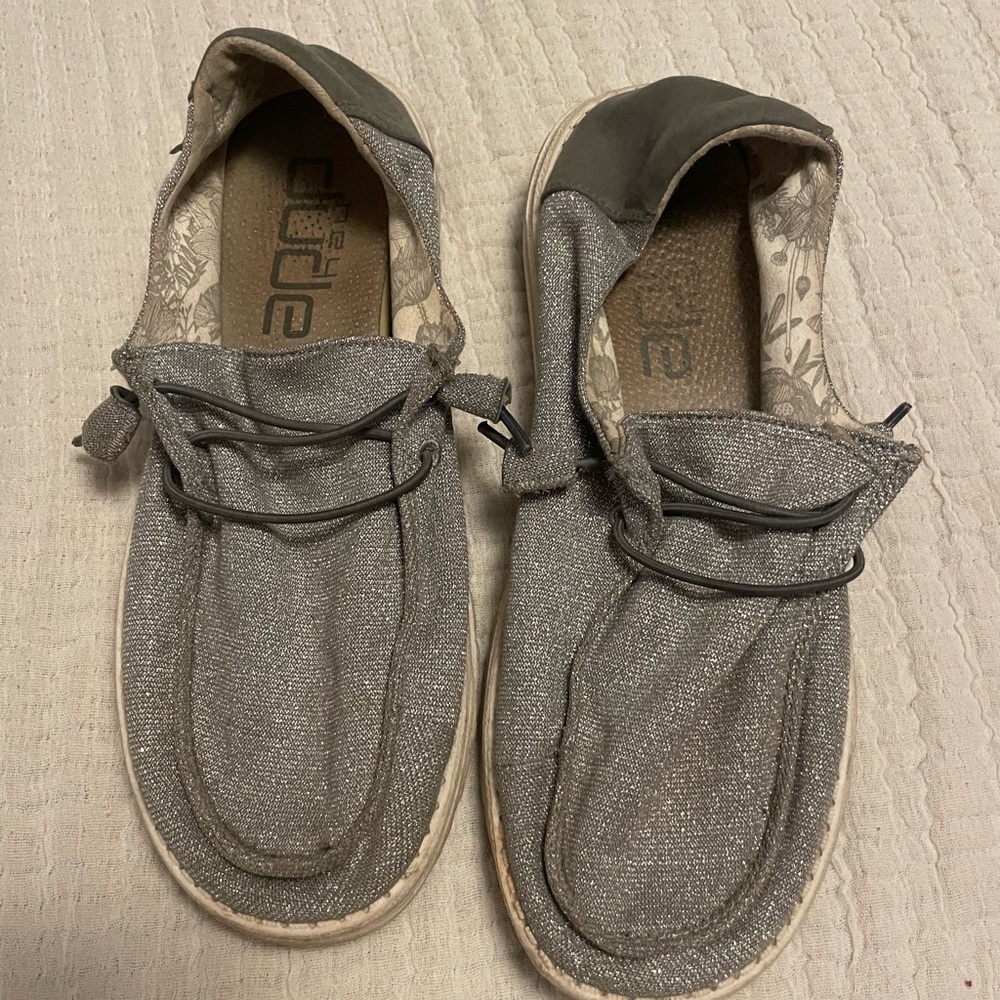 Hey Dude Wendy Silver Glitter 9